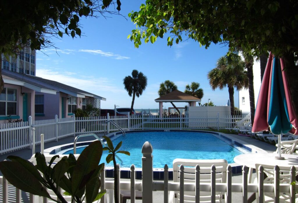 Photo of pool area during the day.